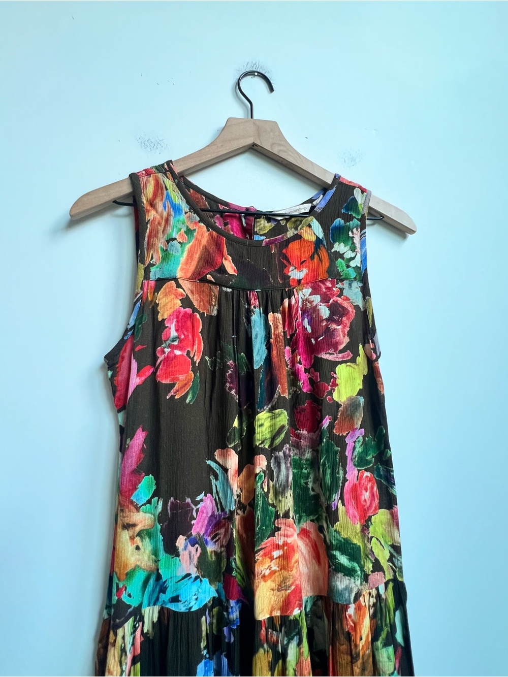 New Soft Surroundings Rosalie Maxi Dress Floral Watercolor Gauze SP Resort Boho - Picture 7 of 16
